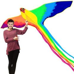 Hengda Kite-strong Phoenix With Long Colorful Tail Huge Beginner Phoenix Kites For Kids And Adults 74-INCH Come With String And Handle