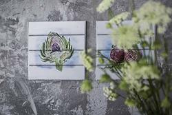 Wood Pallets Rustic Kitchen Wall Art Dining Room Wall Decor Print On Wood Artichoke Watercolor Painting Handmade Ready To Hang Vegetable Illustration Wood Plaque