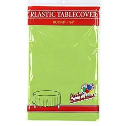 Hunter Green Round Plastic Tablecloth - 4 Pack - Premium Quality Disposable Party Table Covers For Parties And Events - 84 - By Party Dimensions