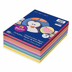 Pacon 9-INCHES X 12-INCHES 6555 Rainbow Super Value Construction Paper Ream Assorted 500 Sheets