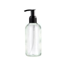 200ML Clear Glass Generic Bottle With Pump Dispenser - Black 28 410