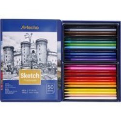 Premium Watercolour 24 Pencil Set & 50 Page Sketch Pad