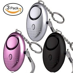 Coolmax Personal Alarm 3 Pack Emergency Self-defense Security Alarms With LED Light 140DB Safe Sound Personal Alarm Keychain For Elderly Women Kids Night Workers