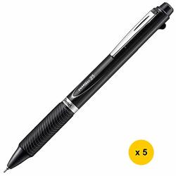 Energel 2S XBLW355A 2-COLOR 0.5MM Ballpoint Multifunctional Pen 5PCS - Black With Free 5-COLOR Sticky Notes Pentei
