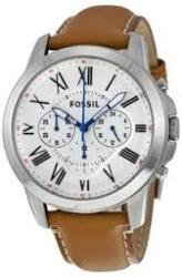 Fossil Men's Fs5060 Grant Stainless Steel Watch With Brown Leather Band