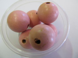 Wooden Beads Pink Round - 25mm - 4pc