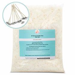 Golden Brands 464 Soy Wax 10LB Bag Natural Soy Wax Flakes For Candle Making And Diy Projects All-natural Paraffin-free Include 10 Pre-Waxed Cotton Wicks