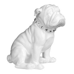 Premier Housewares Bulldog Ornament - White
