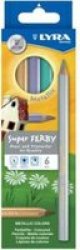 Super Ferby Metallic Coloured Pencils 6 Pack - Lacquered