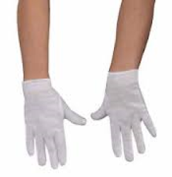Kids Short White Stretch Lycra Gloves - Dress Up Was R20 Now R15