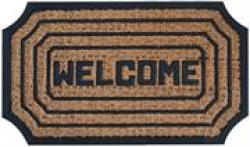 Coir Welcome Doormat - Octagon Shaped Design Extremely Hardwearing Scrapes Dirt And Mud Off Shoes Slip-resistant Pvc Backing Suitable For Indoor Or Outdoor