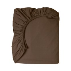 Fitted Sheet 144TC Queen Choc Brown Fl