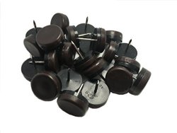 1-1 8" Dia Heavy Duty Plastic Nail-on Slider Glide Pads For Chairs Stools Tables-brown 24PCS