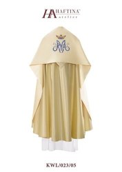 Humeral Veil - M In Blue With Golden Crown On Cream