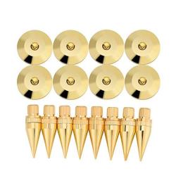 Speaker Spike Pad Kit 8 Pairs 6 X 36MM Copper Speaker Spike Isolation Stand With Base Pad Feet Mat For For Speaker Amplifier Cd DVD Player