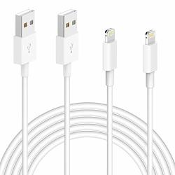 Apple 2PACK Iphone ipad Charging charger Cord Lightning To USB Cable Mfi Certified Compatible Iphone 11 X 8 7 6S 6 PLUS 5S 5C SE Ipad Pro air mini Ipod Touch White 1M 3.3FT Original Certified