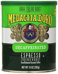 Medaglia D'oro Italian Roast Decaffeinated Espresso Coffee 10 Ounce