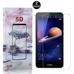 HUAWEI Y3 2017 Screen Protector Tempered Glass Bear Village Premium Screen Protector 9H Scratch Resistant Screen Protector Film For Y3 2017 2 Pack