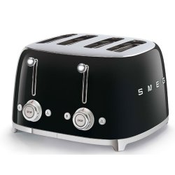 Smeg Black 4 Slice Square Toaster