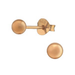 C866-C4705 - Rose Gold Sterling Silver Ball Ear Studs 4MM
