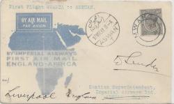 Tanganyika 1931 Imperial Airways 1st Flight Cover From Mwanza To Aswan Egypt Then Forwarded To Uk