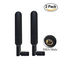 Aigital 2 X 9DBI Dual Band 4G Sma Male Connector Antenna High Gain LTE Wireless Wifi Antenna Compatible With MINI Wireless Network Card routers repeater range Extender desktop