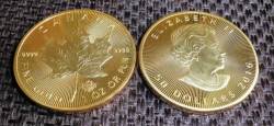 Canada 50 Dollars 2016 Gold Clad Brass Coin 1 Tr Oz Proof