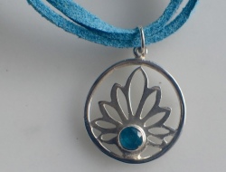 Bracelet With Lotus Flower And Topaz Charm
