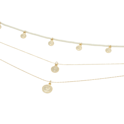 3 Tier Gold Chain & Opalite Beaded Necklace - Gold