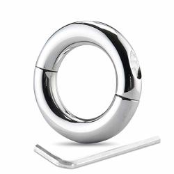 METAL Stainless Steel Heavy Pe'nis Ring For Scrot"um Detachable Co'ck Ring With Key For Male 45MM