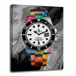 Canvas Wall Art Rolex Watches Pop Art Canvas HD Modern Abstract Art Print Poster Office Bedroom Cafe Decoration With Frame