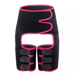 3IN1 Neoprene Sweat Thigh And Waist Trimmer - Pink