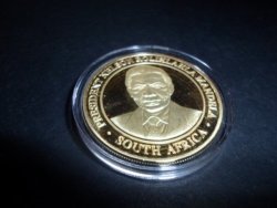 Mandela Gold Plated Medallion See Pics