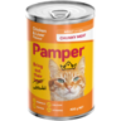 Pampers Pamper Chunky Meat Chicken & Liver Flavoured Cat Food Can 400G