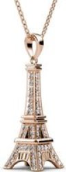 DESTINY Paris Eiffel Tower Necklace With Crystals From Swarovski-rose