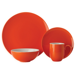 Maxwell & Williams Colour Basics 16pc Coupé Dinner Service - Orange