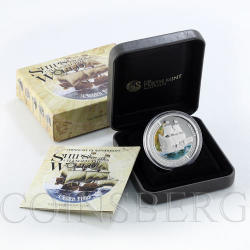 Tuvalu 1 Dollar Ships That Changed The World Golden Hind Silver Proof Coin 2012