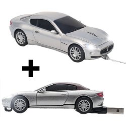 Maserati Bundle - Maserati Gran Turismo Wired Optical Computer Car Mouse + Maserati Gran Cabrio USB Stick Wired + 8GB