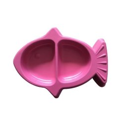 Fish Shaped Food And Water Bowl For Cats - Pink