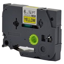 Nextpage Black On Yellow TZ-611 Brother Compatible Label Tape 1 4'X26.2FT 6MMX8M For PT340 ST1150 ST1150DX PT1300 PT1700 PT1750 PT1760 PT1800 PT1810 PT1830