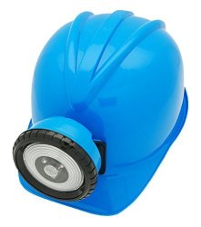 Blue Explorer Miner Helmet With Bright Directional LED Lights Batteries Included Fully Adjustable Toy Hard Hats For Any Age Available In 6 Vivid Colors By Verisea