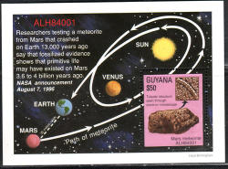 Guyana 1996 Unmounted Mint Miniature Sheet Mars Meteorite Ssg Ms814