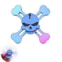 Dodomagxanadu Skull Hand Fidget Spinner Metal Spinner Toy Focusing Fidget Toys Relievers Stress And Anxiety For Kids & Adults With Adhd Autism Colourful