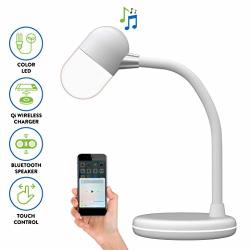 led lamp with wireless charger and bluetooth speaker