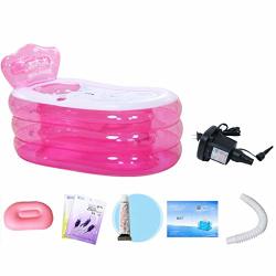 Khl Pink Inflatable Hot Tub Hot Tubs Spas Jacuzzi Folding Inflatable Bathtub Free Standing Bath Tub - 2 Sizes Optional Color : Pink Size : 160 90 75CM