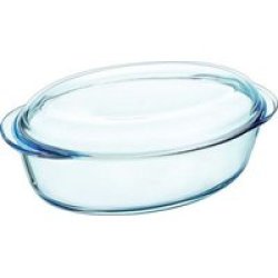 Essentials Glass Oval Casserole Dish With Lid