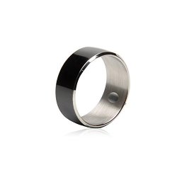Alotm R3F Smart Ring For Nfc Electronics Mobile Phone Android Smartphone Waterproof Dust-proof Fall-proof Wearable Magic App Enabled Rings Intelligent Device Black Size 8