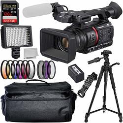 Panasonic AG-CX350 4K Camcorder Professional Bundle Includes: 72 Tripod - Tripod Dolly - Replacement Battery VW-VBD58 - Sandisk Extreme 128 Memory Card And Much More