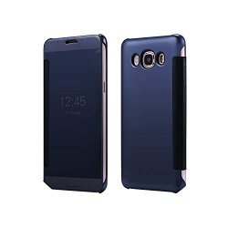 Karmas-bone Luxury Plated Mirror Flip Case For Samsung Galaxy J5 J7 J1 Case Clear Full Cover Case For Samsung S8 S7 S6 Edge Dark
