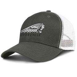 Wyfen In-dian-motorcycles-logo Classic Mesh Snapback Caps Breathable Trucker Hats Unisex Adjustable